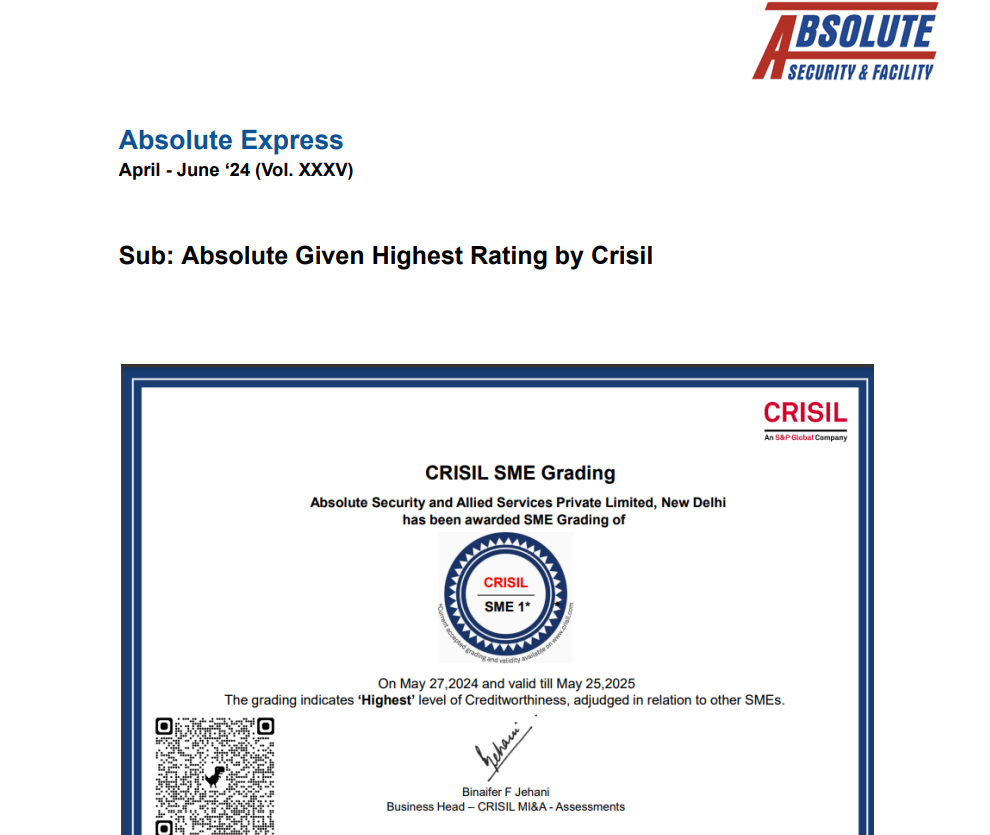 crisil sme grading (absolute given highest rating by crisil)
