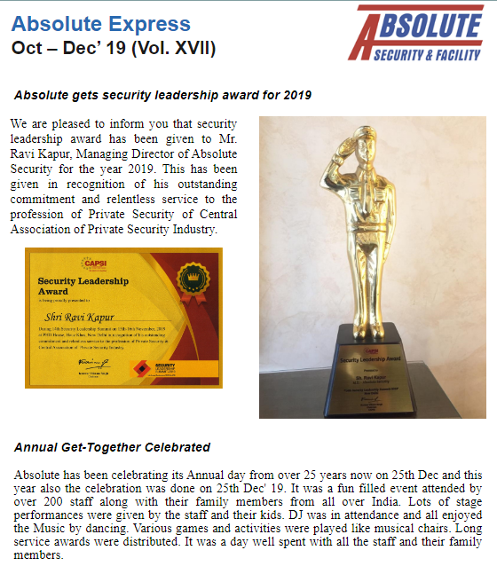 absolute Newsletter Oct to Dec-2019