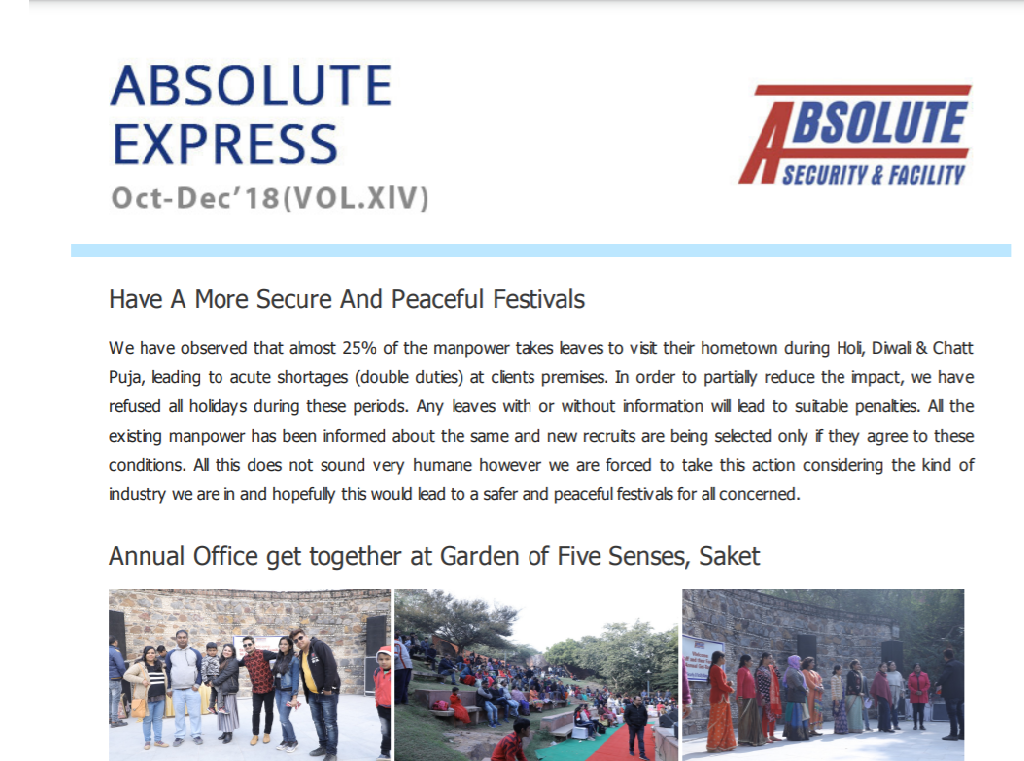 Newsletter Oct to December