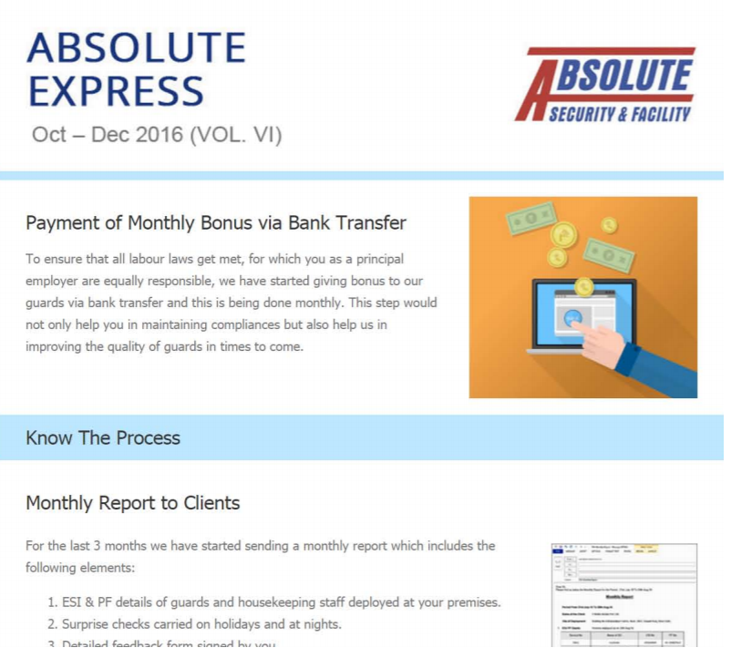absolute express newsletter